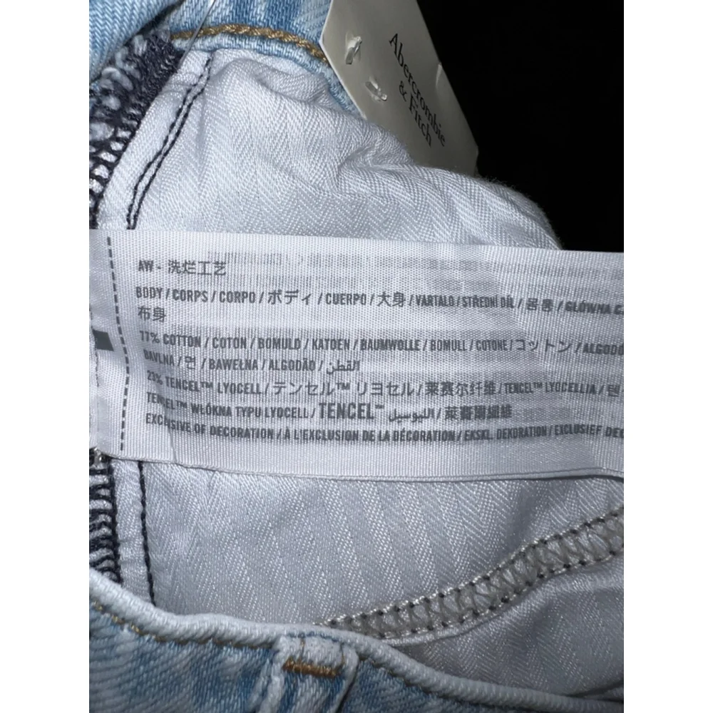 NEW Women's Abercrombie & Fitch Light Blue Wide Leg Jeans 24 - Picture 7 of 9
